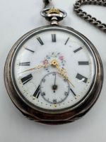 Taschenuhr mit Kette , Silber 800