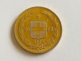 ⭐ 20 Fr. HELVETIA 1889 - Auflage: 100'000 - Sammlerwert