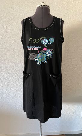 🌺 Sommerkleid schwarz mit Print ca.Gr. L 🌴