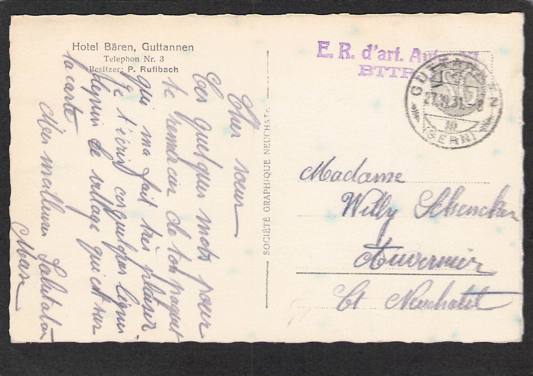 Ansichtskarten: AK, Engstligenalp Rest. Cluhaus,1933 – Gebraucht aus Reichenburg von Pipo-67 1