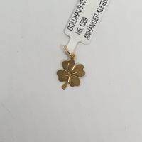 Echt 18K Gold Anhänger - Kleeblatt