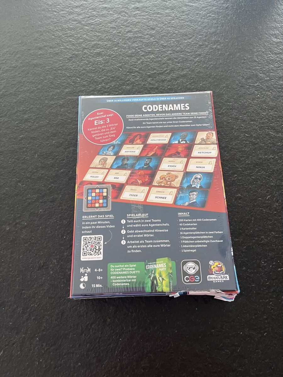 Giochi: Codenames Wortspiel neu ungeöffnet – Nuovo e nell'imballaggio originale da Schöftland venduto da nevio74 1