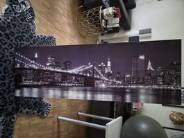 Leinwandbild New York Skyline schwarz weiss Panorama