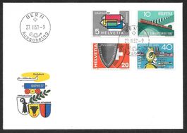 FDC Serie 328 - 331 Werbemarken ET Deutsch Bern 27.2.1957