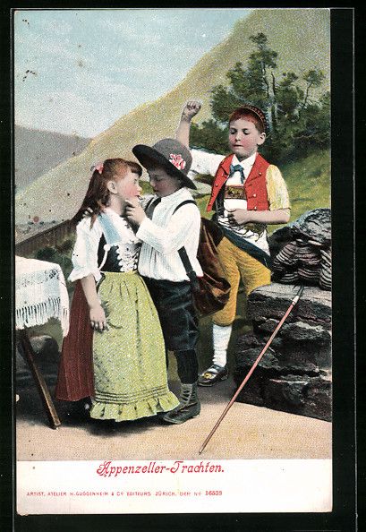 Cartoline postali: AK Schweizer Kinder in Appenzellertracht – Usato da Berlin venduto da bartko-reher