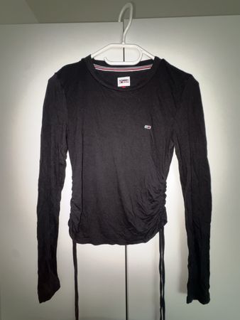 Tommy Jeans Langarmshirt schwarz gerafft Grösse S