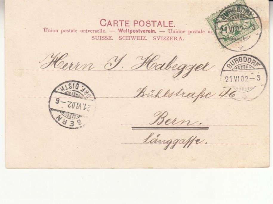 Cartoline postali: Burgdorf 1902 – Usato da Bürglen TG venduto da StampGraf 1