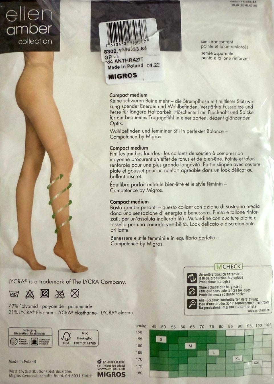 Ellen Amber Calze & Collant: Strumpfhose ellen amber Compact medium – Nuovo e nell'imballaggio originale da Menziken venduto da ABA60 1