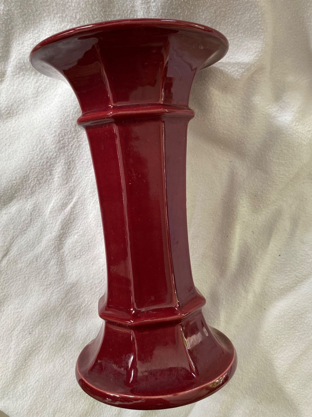 Vasi & Recipienti: Keramikvase, glasiert, Säulenform, dunkelrot – Usato da Tecknau venduto da Gluschtikum 1