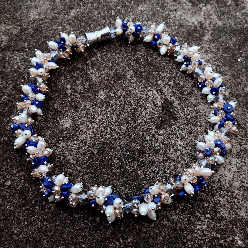 Catenine: Lapislazuli Perlen Echt Halskette Collier lapis-lazuli 46 cm – Nuovo (secondo la descrizione) da Prilly venduto da ilyria73 5