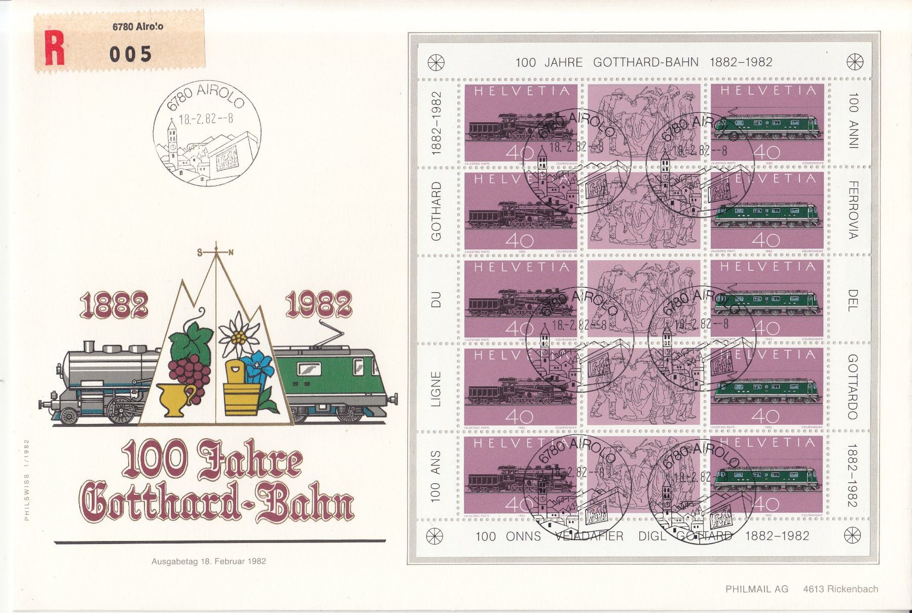 Tutti i francobolli: SBK SO75 FDC  Airolo Grossbrief – Usato da Bürglen TG venduto da StampGraf