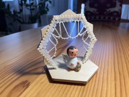 Engel mit Plauener Spitze - Handarbeit
