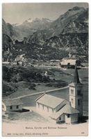 Maloja, Kirche und Schloss Renesse, gelaufen 1904