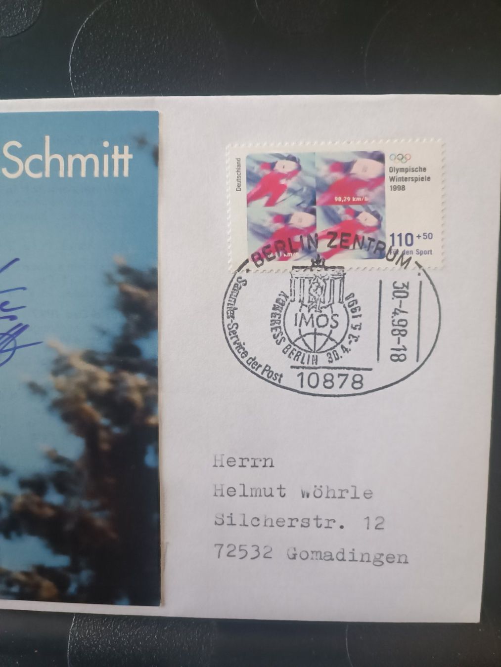 Autografi: Martin Schmitt - handsignierte Karte mit Sonderstempel FDC – Usato da Menziken venduto da Artographs 1