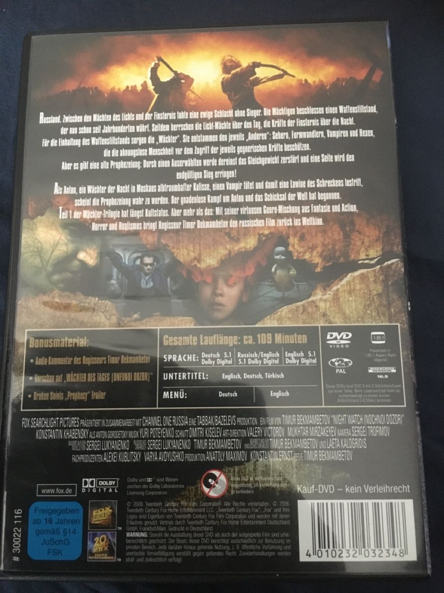 Tutti i DVDs: Wächter der Nacht dvd – Usato da Seengen venduto da Predator86 1