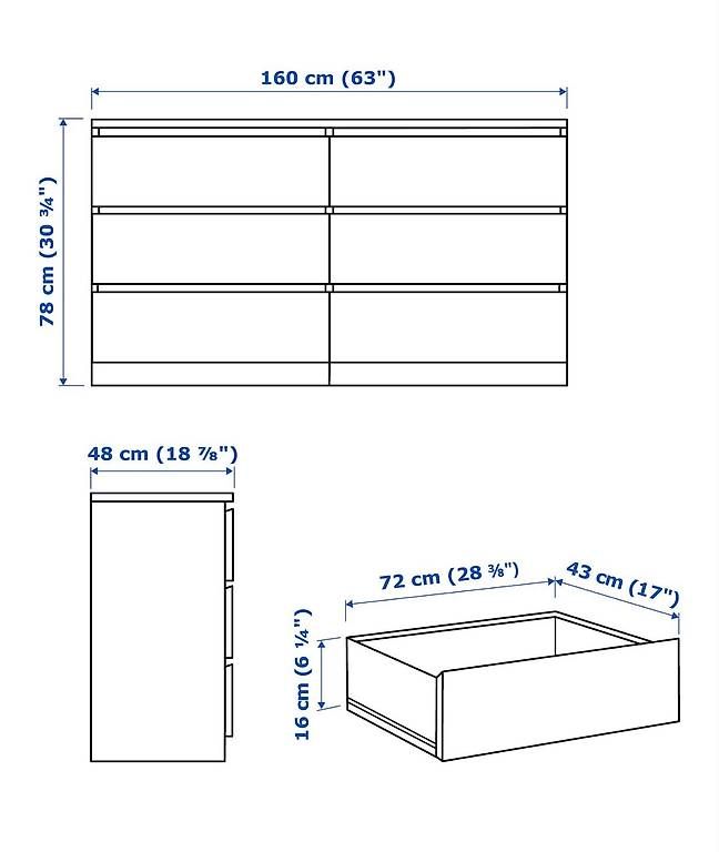 Cassettiere: Commode 6 tiroirs MALM (IKEA) – Usato da Fribourg venduto da LRS 3