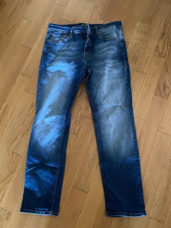 Jack & Jones Jeans Slim Straight, TIM, Gr. 32/30 dunkelblau
