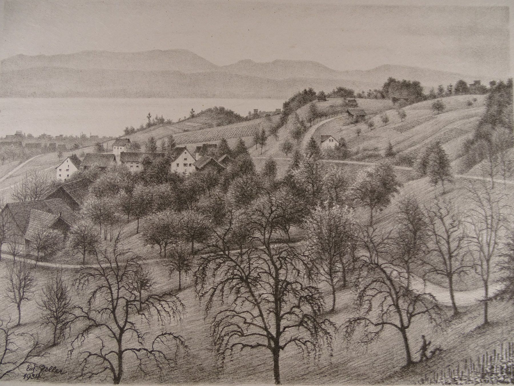 Gravures: MEILEN, LITHOGRAPHIE 1938 – D'occasion à Grüningen par Kartensammler 2