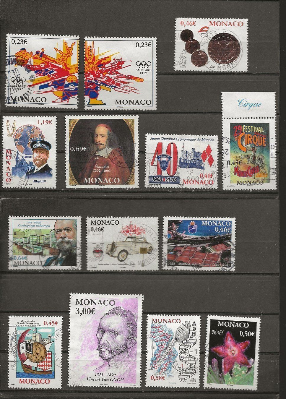 Tutti i francobolli: Monaco Lot oblitérés 03 2002 ... – Usato da Sion venduto da PierreP01 1