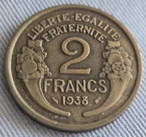Münze 2 Francs Frankreich 1938 Bronze guter Zustand