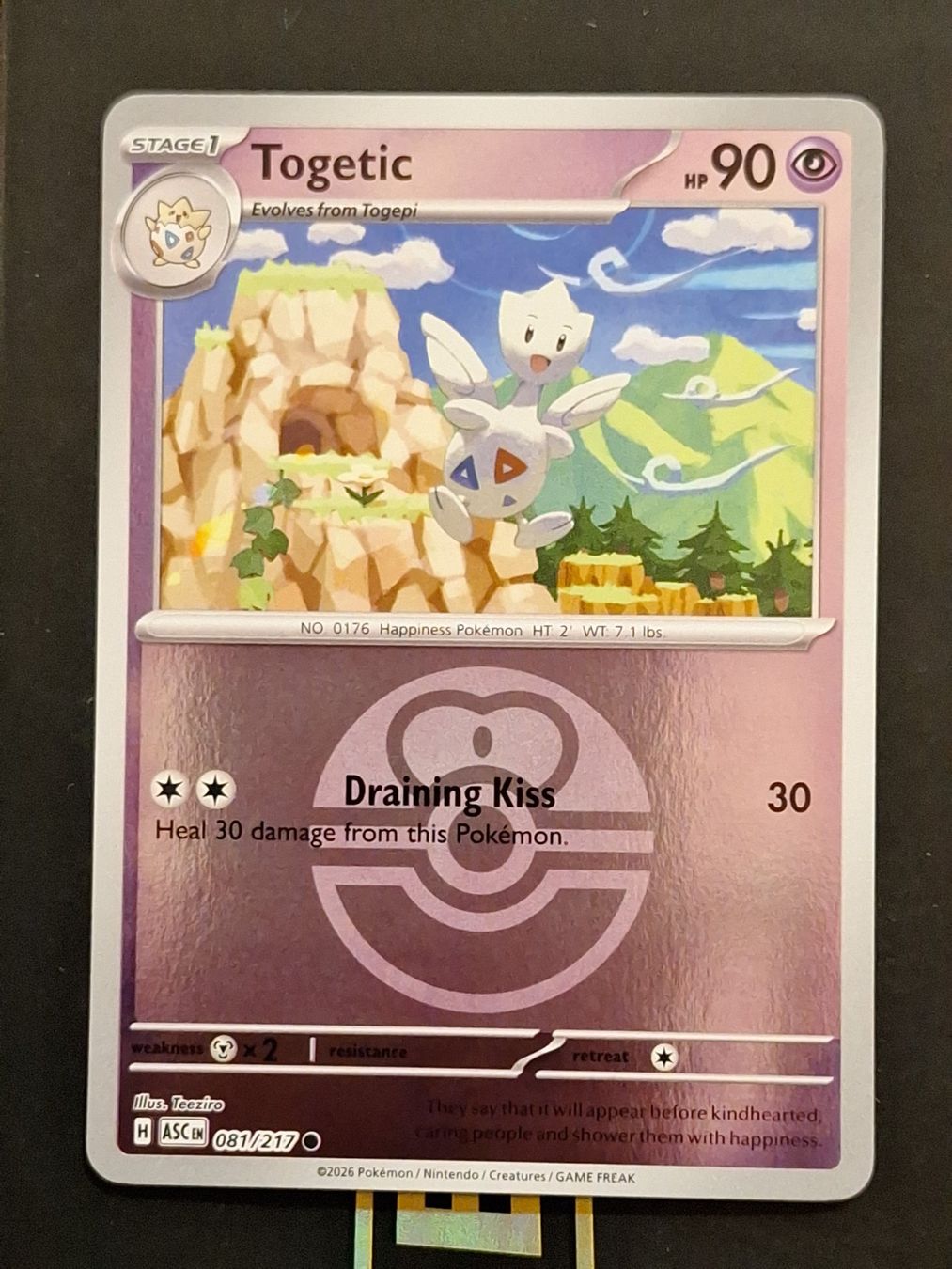 Pokémon Carte collezionabili: Togetic - Reverse Holo Ball - Pokemon Ascended Heroes – Usato da Altstätten SG venduto da GGsGameshop