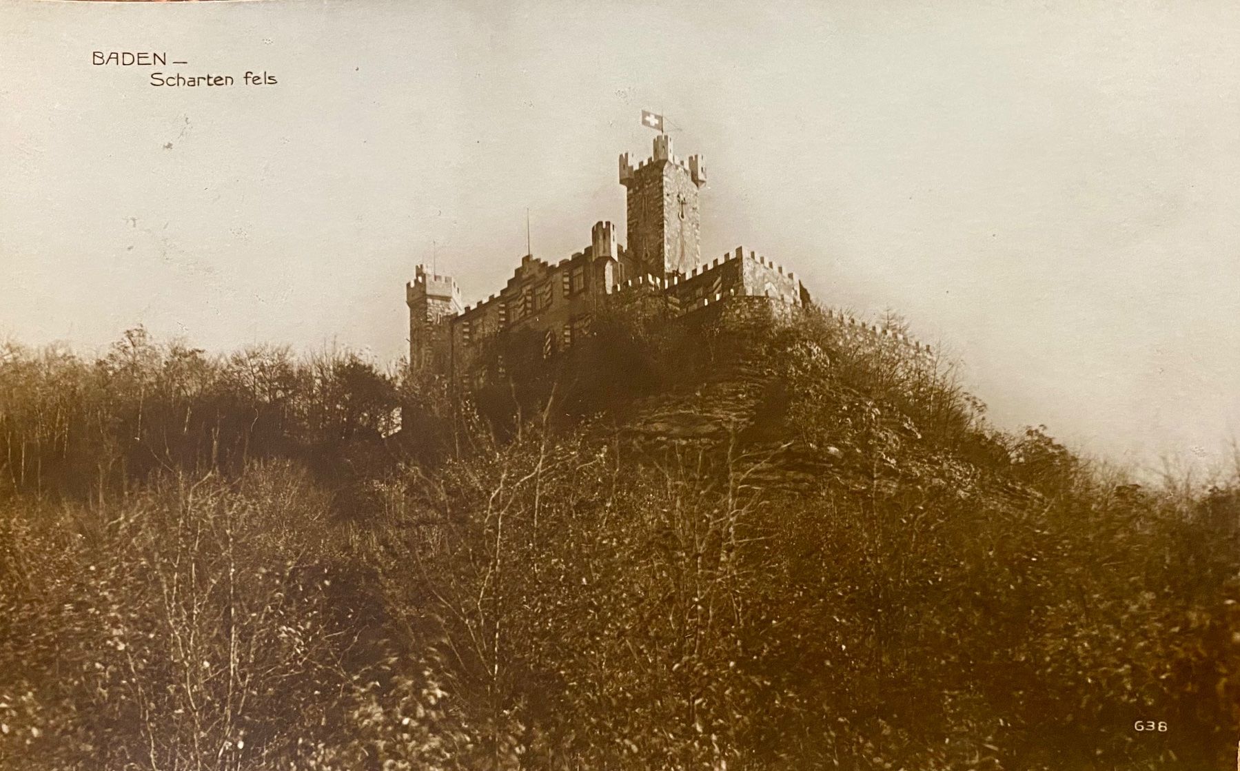 Cartoline postali: BADEN Schartenfels - Schloss – Usato da Root venduto da ENGLAND-TREASURES 1