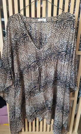 Blouse de plage MANOR imprimé léopard, taille M/L