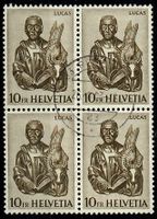 1961, 4er-Block gestempelt Evangelist Lucas, SBK 383