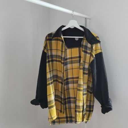 Gelb karierte Übergangsjacke Gr. M-L