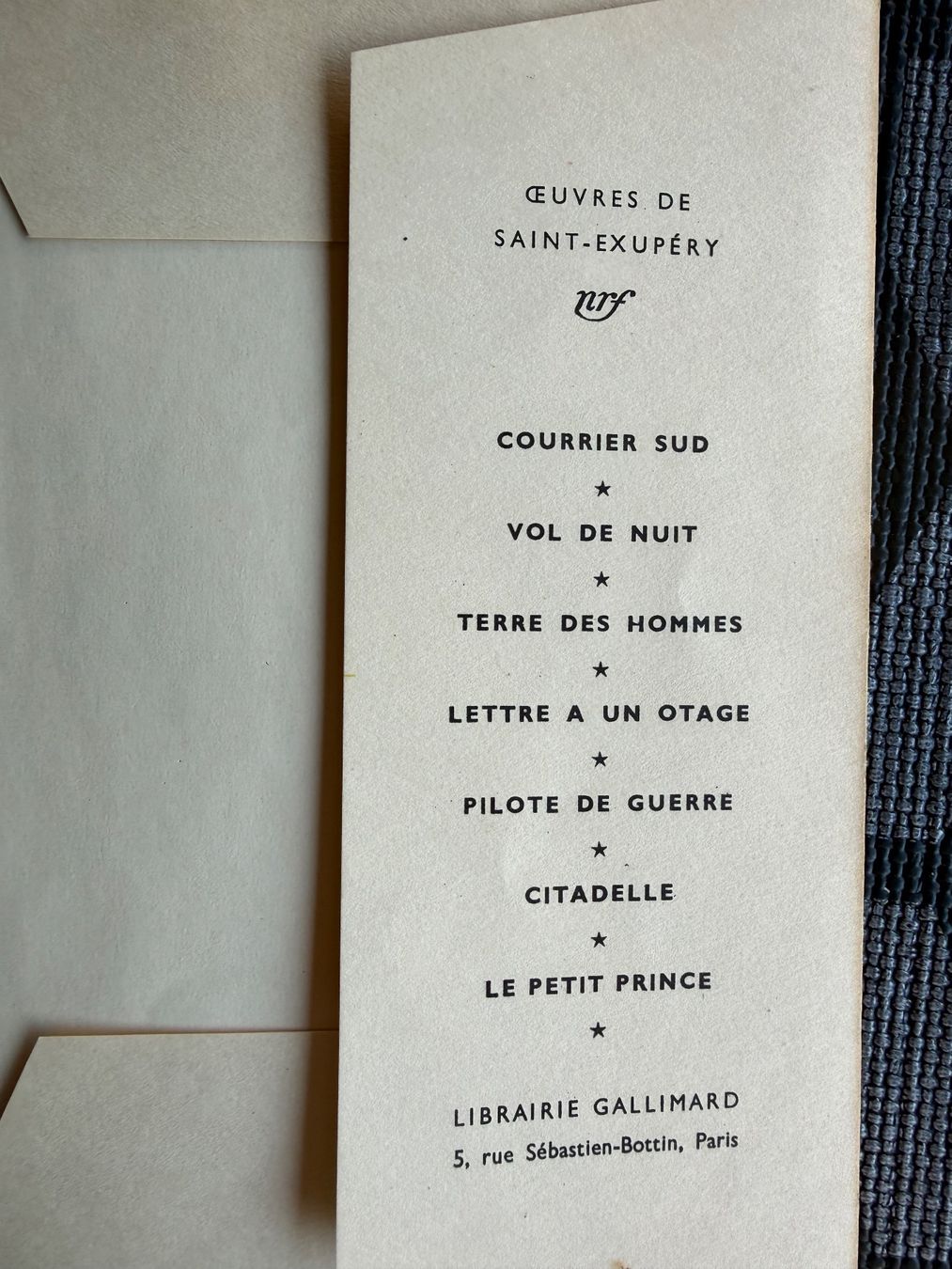 Libri: Le Petit Prince Gallimard 1949 mit Umschlag – Usato da Itingen venduto da uhu777 4