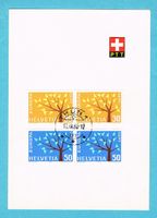 Abart kurzer Ast 389+390 Ersttag THUN 17.IX.62 ! Ab Fr.1!