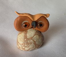 Eule Figur Naturstein Handgemacht  und einzigartig 
