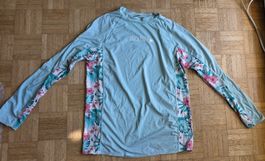 Tshirt de bain  anti UV/ XL bleu clair à fleurs