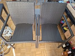 2 Rattan Stühle braun für Garten/Balkon