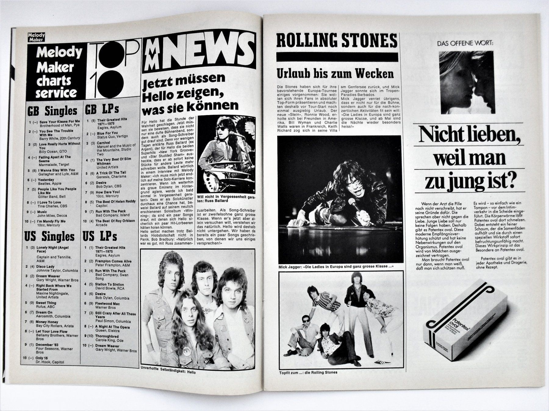 Riviste & Magazine: POP Heft 1976 mit POSTER (2) - DAVID CARRADINE - HELLO – Nuovo (secondo la descrizione) da Zürich venduto da erfreut01 6