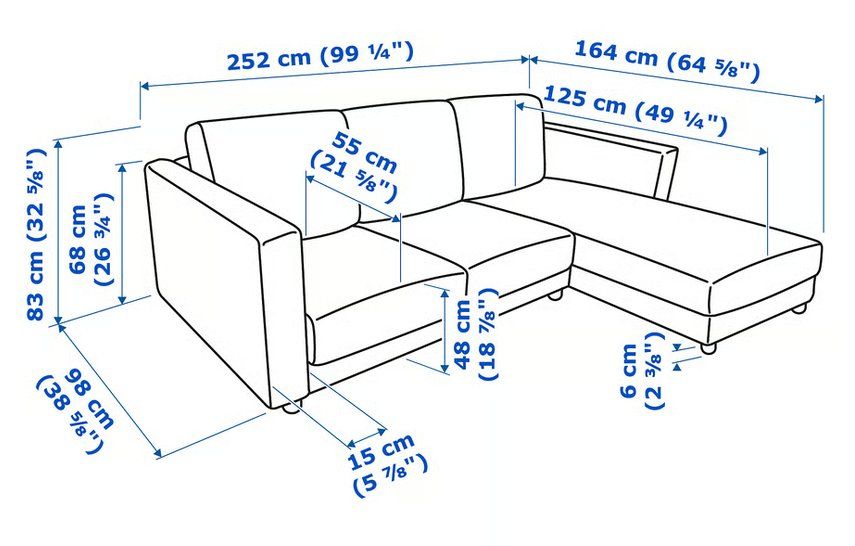 Ikea Sofas: Ikea Vimle 3er-Sofa, mit Récamiere – Gebraucht aus Unterengstringen von aur_7cjb 7