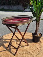 Table d'appoint vintage pliante, bout de canapé