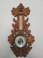 Antiker Barometer mit Thermometer, Holz, Wanddeko, Top