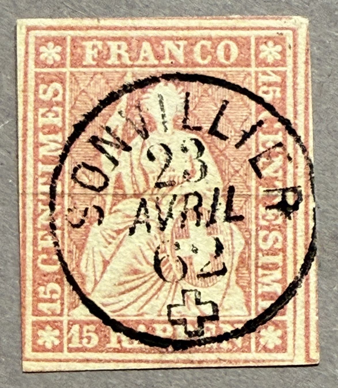 Tutti i francobolli: 24G Stempel Sonvillier Luxusstück – Usato da Steinhausen venduto da yukon26