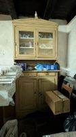 Vetrina antica in legno con 2 ante vetrate