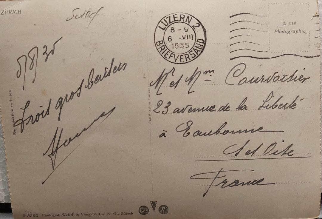 Cartoline postali: ZÜRICH - 1935 – Usato da Delémont venduto da Domdom1 1
