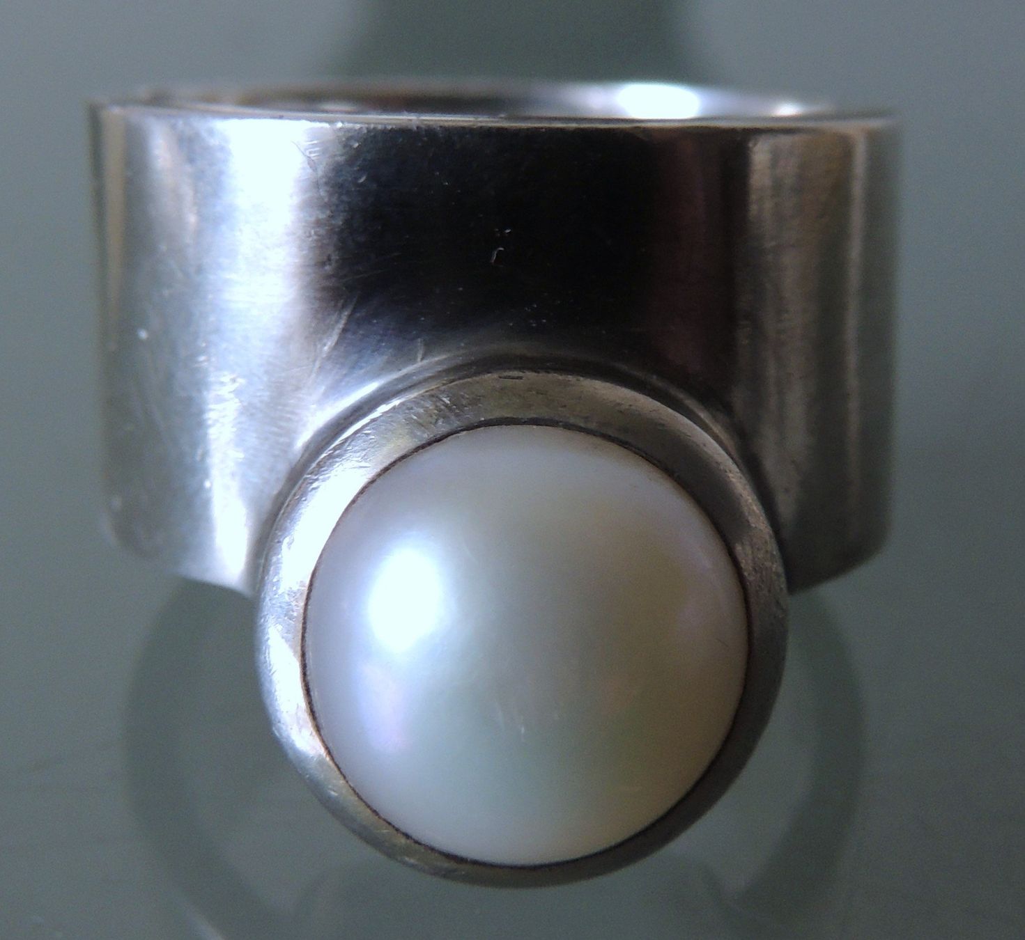 Anelli: DEVINE Silber 925 Fingerring mit Perle Gr. 60 – Usato da Waldenburg venduto da schaller707