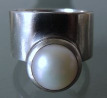 DEVINE Silber 925 Fingerring mit Perle Gr. 60