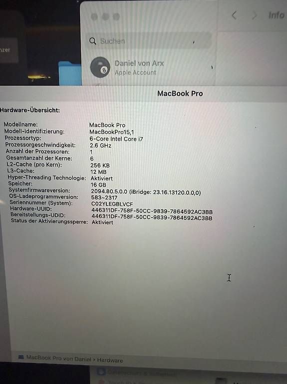 Notebook: MacBook Pro 2019 15" – Usato da Burgdorf venduto da dkr_d2fl 6