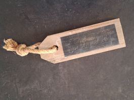 Dekoschild Holz mit Tafel zum Beschriften