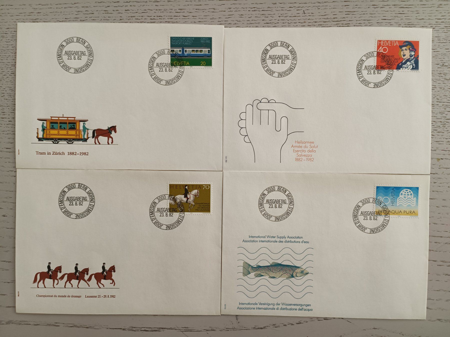 Tutti i francobolli: 1982 FDC Werbemarken Einzelwerte – Usato da Dübendorf venduto da goeggi79