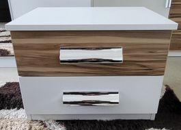 Nachtkästchen mit 2 Schubladen Holzoptik/Weiss