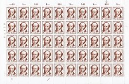 Pro Juventute feuille du no J153 avec Doppelprägung