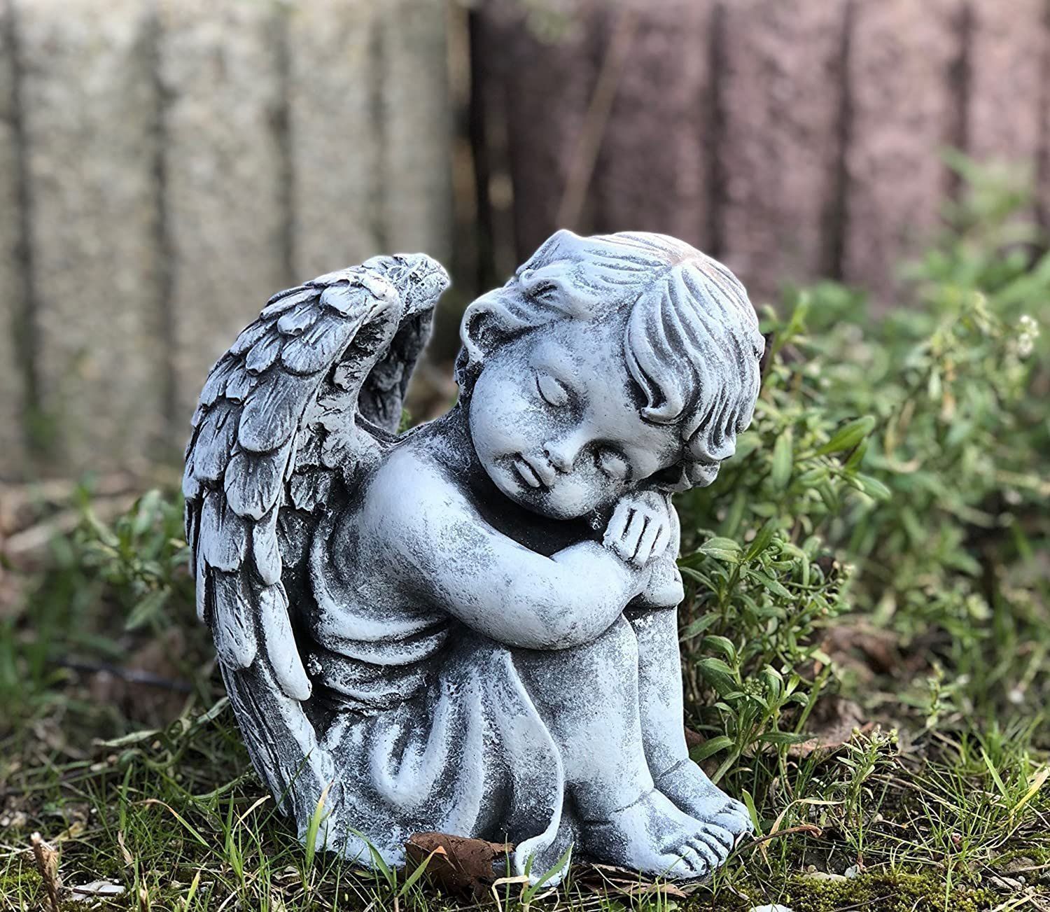 Skulpturen & Statuen: Engel Steinfigur Steinskulptur  Gartenfigur – Neu (gemäss Beschreibung) aus Lopagno von CLep