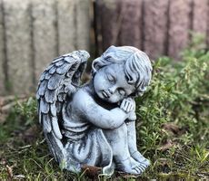Engel Steinfigur Steinskulptur  Gartenfigur